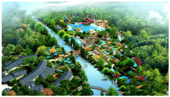 花水灣溫泉規(guī)劃鳥(niǎo)瞰圖